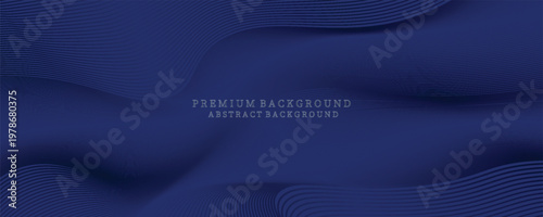 Premium background design with diagonal dark blue lines pattern. Vector horizontal template for digital luxury business banners, formal invitations, luxury vouchers, prestigious gift certificates.