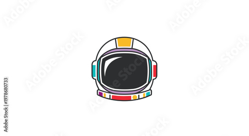 Astronaut Helmet Icon Vector Illustration, Minimalist Space Exploration Graphic Design Element for Science, Tech, and Gaming Branding Projects