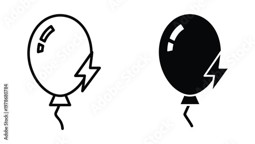 Two balloons depicting different states of inflation and movement direction