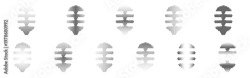Mic Halftone Icon Collection – Mic Dotted Circles Halftones Geometric Dots Gradient – Dot Spray Gradient Vector Set – Mic Illustration Halftone Gradient