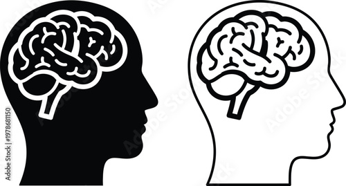 Human brain illustration contrasting views of cognitive function and anatomy