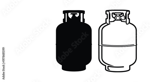 Two propane tanks shown in a simple black silhouette