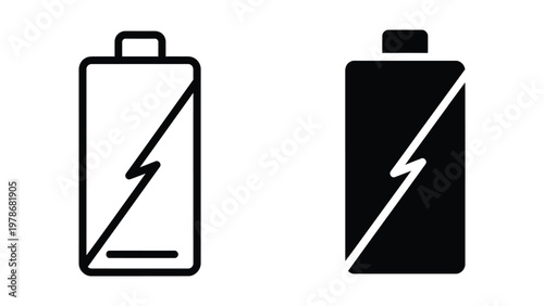Comparison of a partially charged and fully charged battery icon