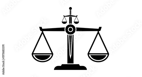 Black silhouette of a balance scale.