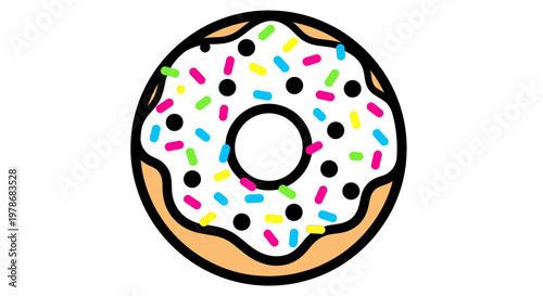 Colorful illustration of a glazed donut.