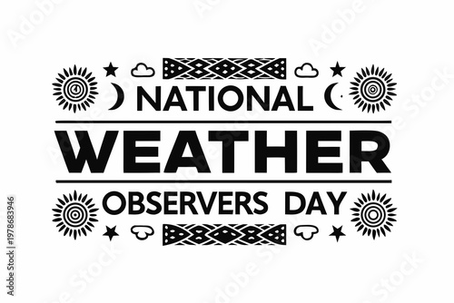 Weather Observers Day Vector Art, Meteorologist and Climate Awareness Isolated on White