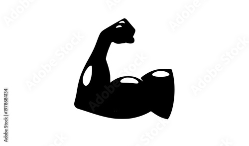 Tableau sur toile Muscular arm cartoon strength fitness vector illustration