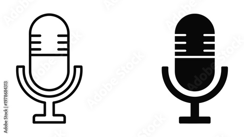 Contrast between a white microphone icon and a black microphone icon