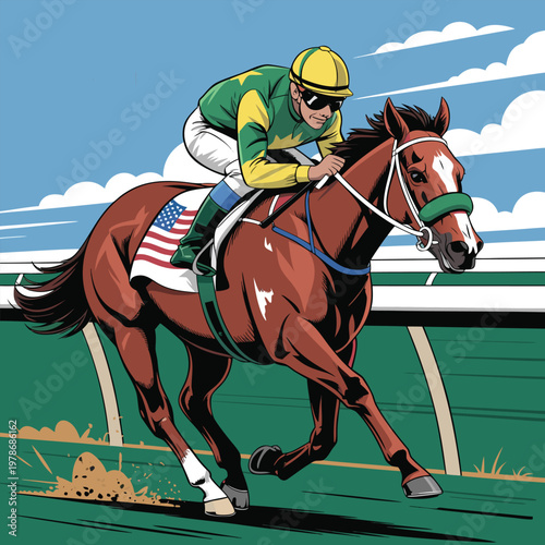 Preakness Stakes Horse Racing Jockey Speed Race Art Poster