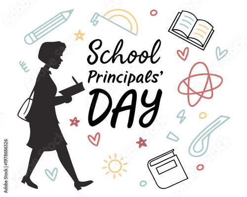 SCHOOL PRINCIPALS' DAY vector illustration isolated on white background