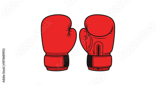 Pair of bright red professional boxing gloves displayed from both the front and back views on a white background.