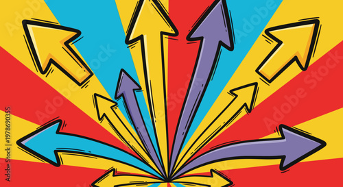 Colorful Arrows Pointing Different Directions.