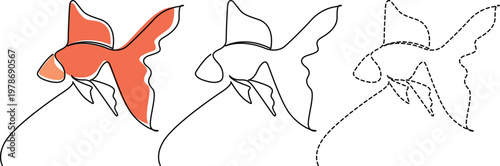 Evolutionary transformation of a fish into a butterfly through artistic illustration Vector