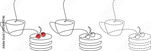 Illustrative depiction of a cherry picking process using mechanical tools and storage Vector