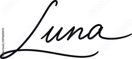 The elegant signature of the name Luna in black cursive script on a white background