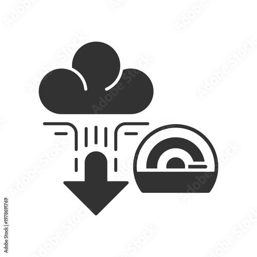 Cloud Download Speed Icon