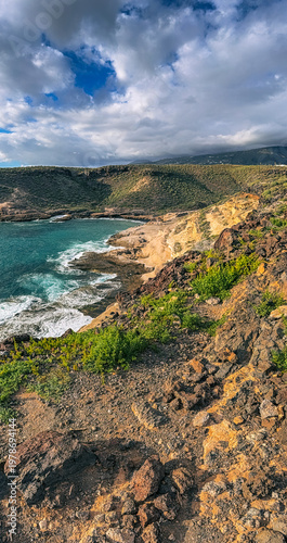 La Caleta volcanic coastline with ocean cliffs and natural landscape in Tenerife, Canary Islands