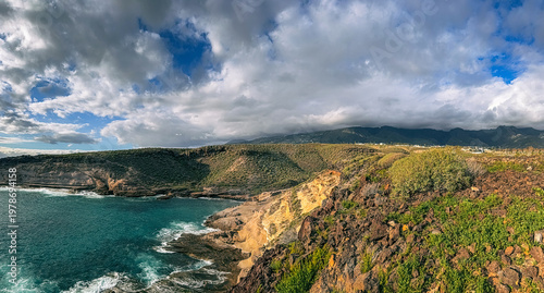 La Caleta volcanic coastline with ocean cliffs and natural landscape in Tenerife, Canary Islands