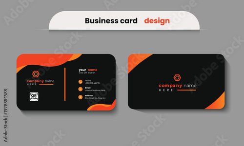 Professional modern double sided business card template layout design for a agency