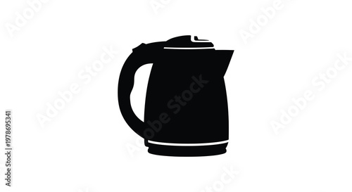 Black kettle illustration against a white background a simple silhouette