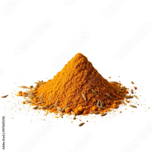 Pile of finely ground turmeric powder in a natural earthy hue