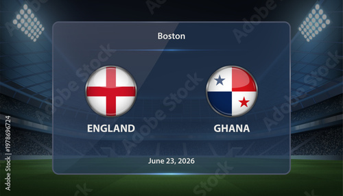 England vs Ghana Soccer Match Scoreboard