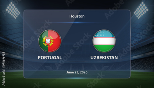 Portugal vs Uzbekistan Soccer Match Scoreboard