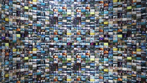 Multimedia video wall displaying multiple digital screens