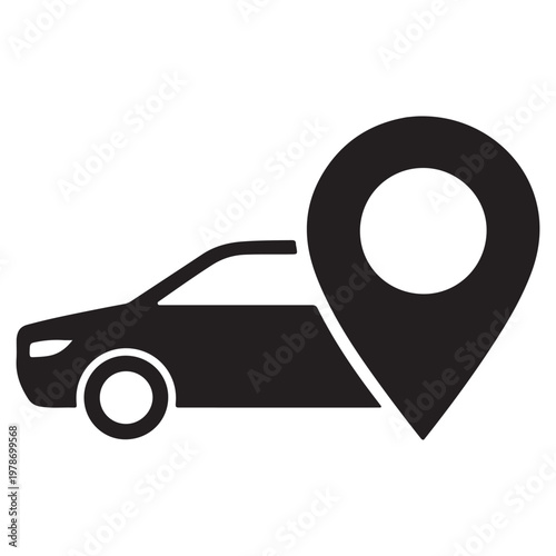 Minimalist Vehicle Tracking Icon for Ride-Sharing and Rental Service