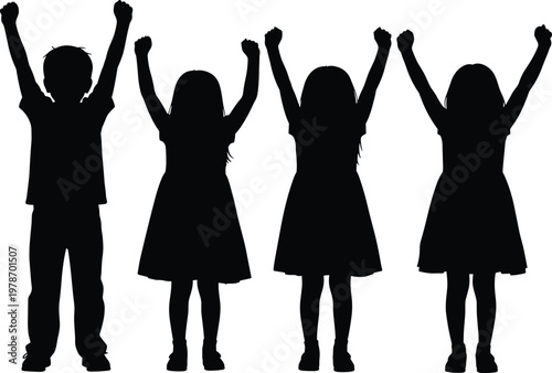 Silhouette set of a woman boxing in various action poses, featuring punching, defending, and celebrating victory for fitness and sports.