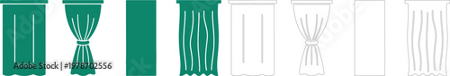 Teal and outline curtain variations green curtains