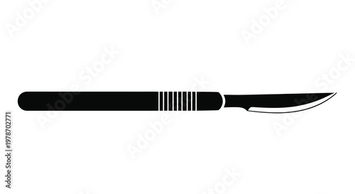 Simple black silhouette of a scalpel a surgical instrument