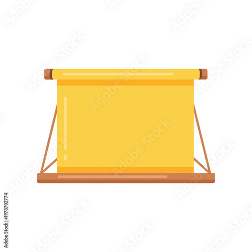 Educational projection screen vector illustration depicting professional presentation equipment for classroom lectures corporate meetings training sessions visual aids on plain white background.