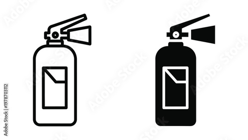 Fire extinguisher icon in two different styles