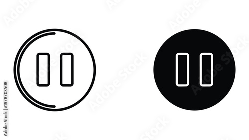 Pause button icons in black and white