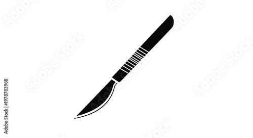 A simple black scalpel illustration against a plain white background