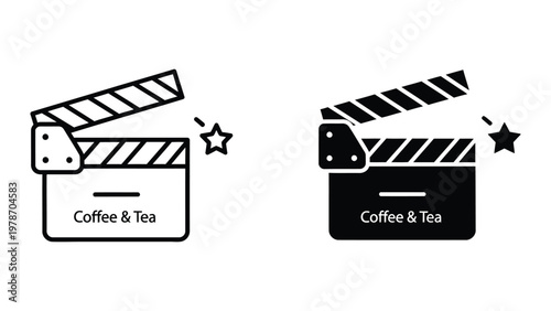 Clapper board designs for coffee and tea branding