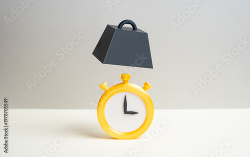 Tableau sur toile A clock and a falling weight