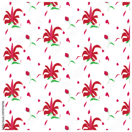 A beautiful floral pattern with various size flowers .