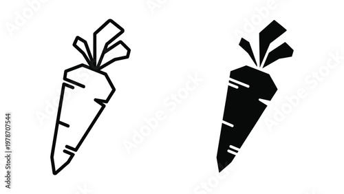 Two simple illustrations of carrots