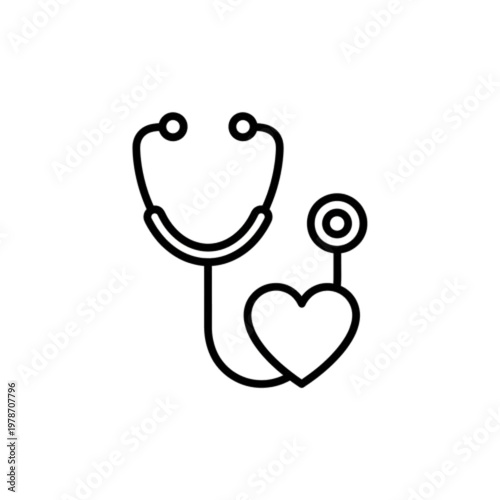 funny heart with a stethoscope