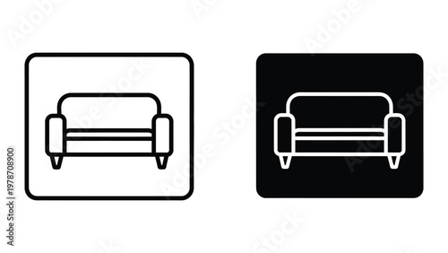 A black and white image of a couch