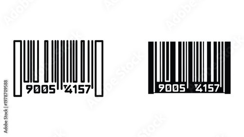 A couple of black and white barcodes on a white background