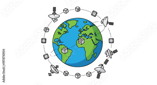 Global Communication Network Broadcasting World Connection