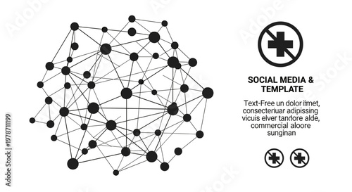 A minimalist network diagram evokes connection, data flow, and complexity, suitable for technology, business, or communication-related marketing mater