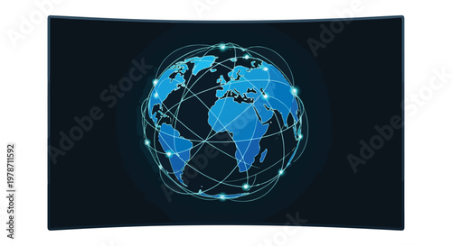 Global Network Connection and Digital World Communication Concept