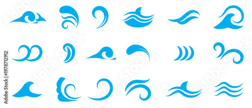 Water Splash Icon set, wave icon, splash of water icon set, set of water drops icon.