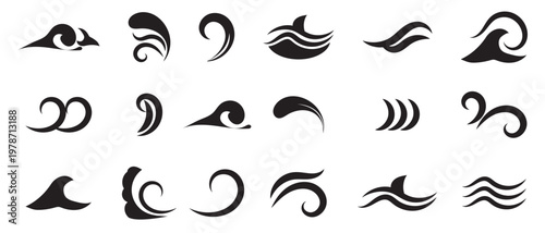 Water Splash Icon set, wave icon, splash of water icon set, set of water drops icon.