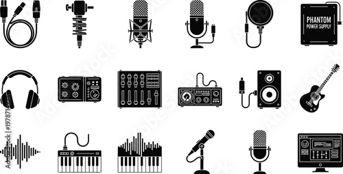 To help your asset rank better in search results, I’ve tailored the title and keywords to focus on the technical and creative aspects of music production and podcasting shown in your image.