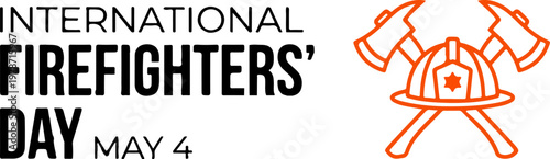 international firefighters day may 4 firefighting helmet and axes outline design